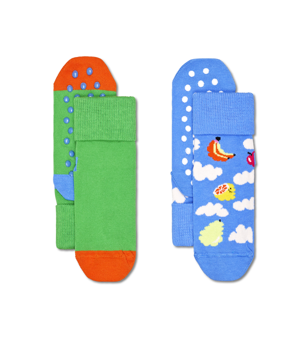 happy socks Kids 2-Pack Cloudy Fruit Anti-Slip Socks