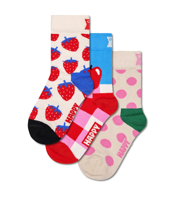 Happy Socks Kids 3-Pack Fruits & Berries Socks Gift Set