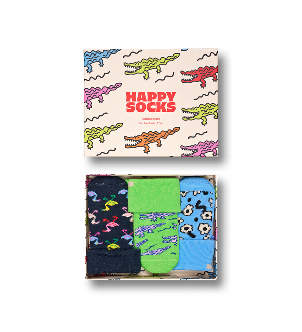 happy socks Kids 3-Pack Summer Terry Socks Gift Set