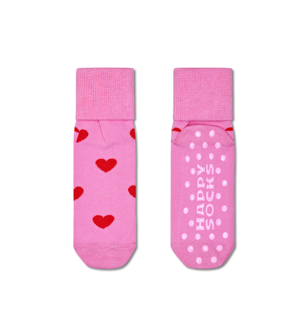 Happy Socks Kids Antislip 2-Pack Heart & Big Dot Socks
