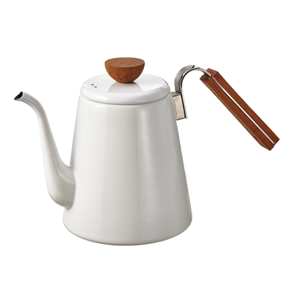 hario Coffee Pour Over Brewing Kettle Bona 800mL White Enamel
