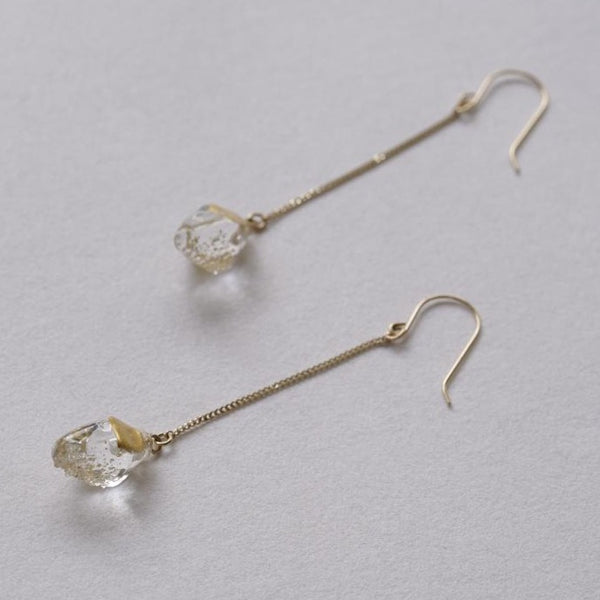 hario Gold Leaf Series: Stone Earrings