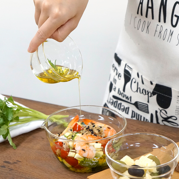 Hario Heatproof Glass Bowls With Spout (Set 3pcs)