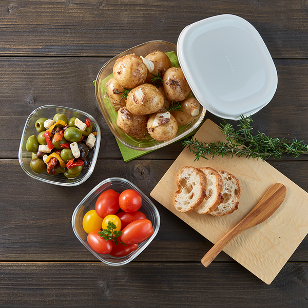 Hario Heatproof Glass Container Square 3pcs Set