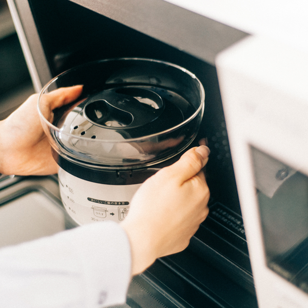 Hario Microwave Glass Rice Cooker Black