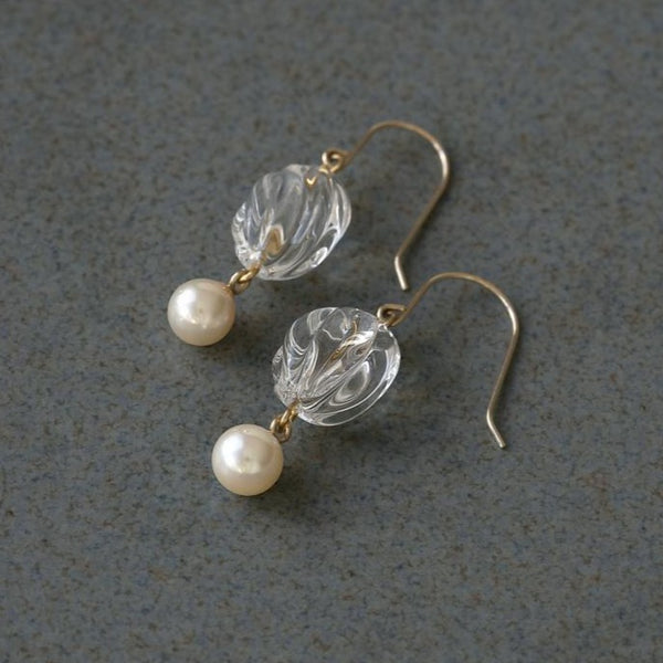 Hario Pearl Series: Wave Pearl Earrings