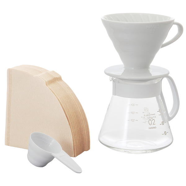 hario V60 Ceramic Dripper Set 02 size