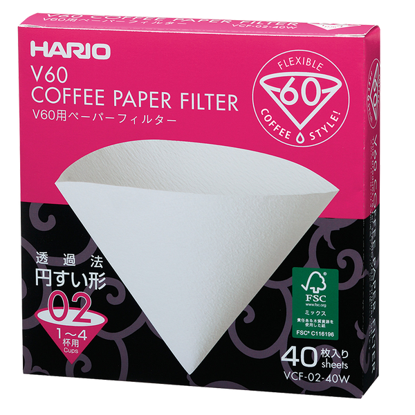 Hario V60 Filter Paper 01/02/03 Size (40 Pcs)