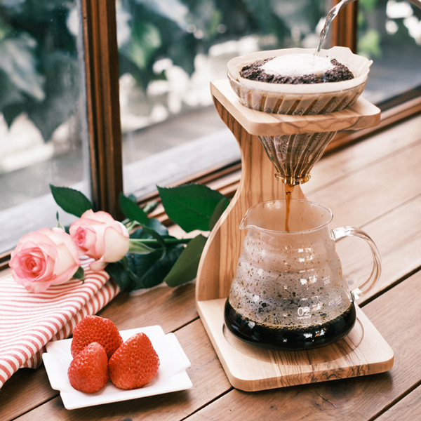 Hario V60 Olive Wood Stand Set 02 Size