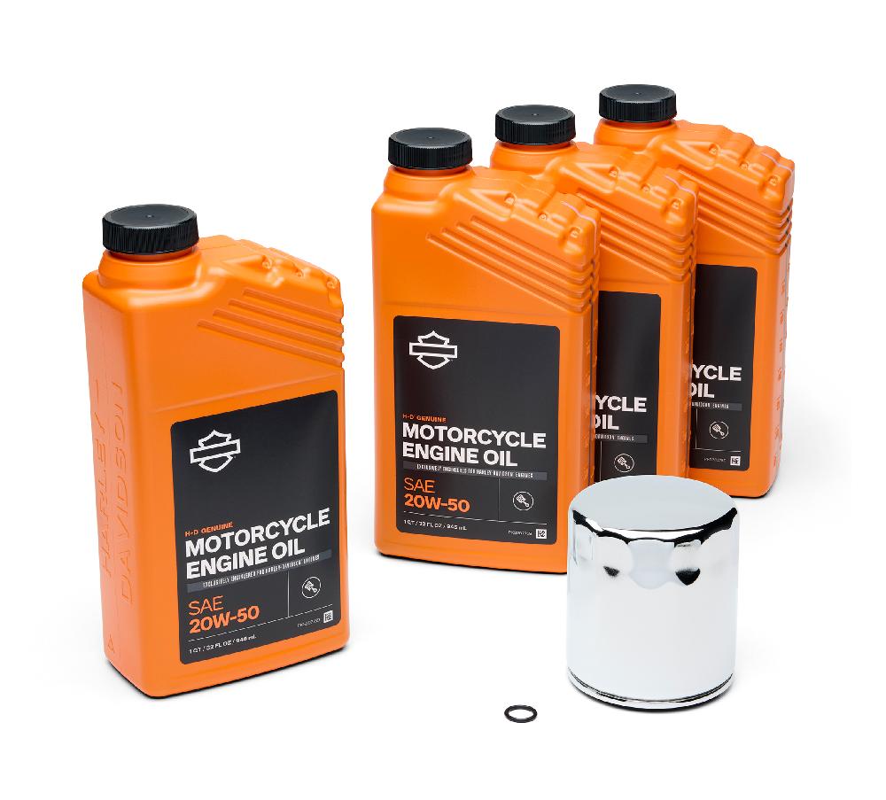 harley 4 Qt. H-D 360 Motorcycle Oil Change Kit – Chrome Filter