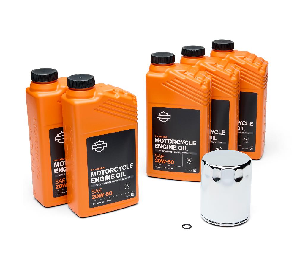 harley 5 Qt. H-D 360 Motorcycle Oil Change Kit – Chrome Filter