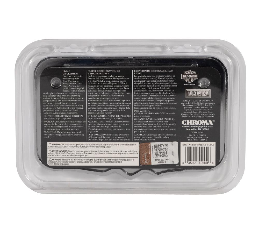 Harley Bar & Shield With Wings Chrome Motorcycle License Frame