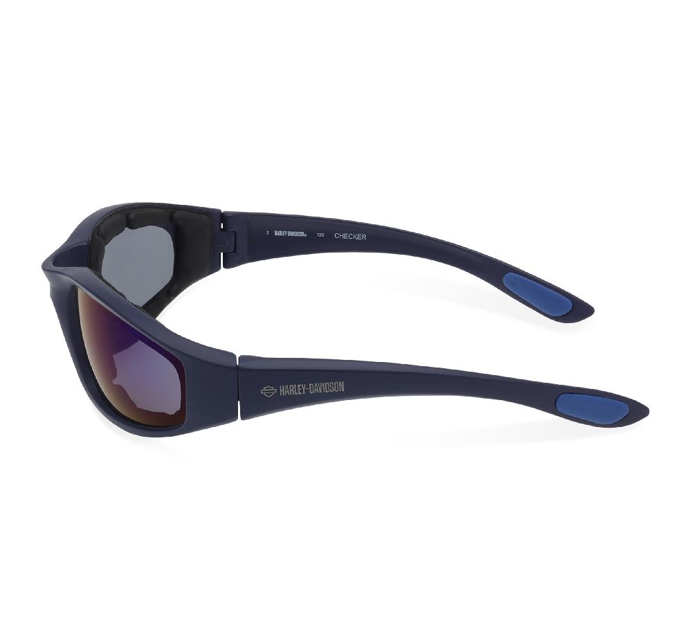 Harley Checker Oval Mototcycle Riding Wrap Sunglasses