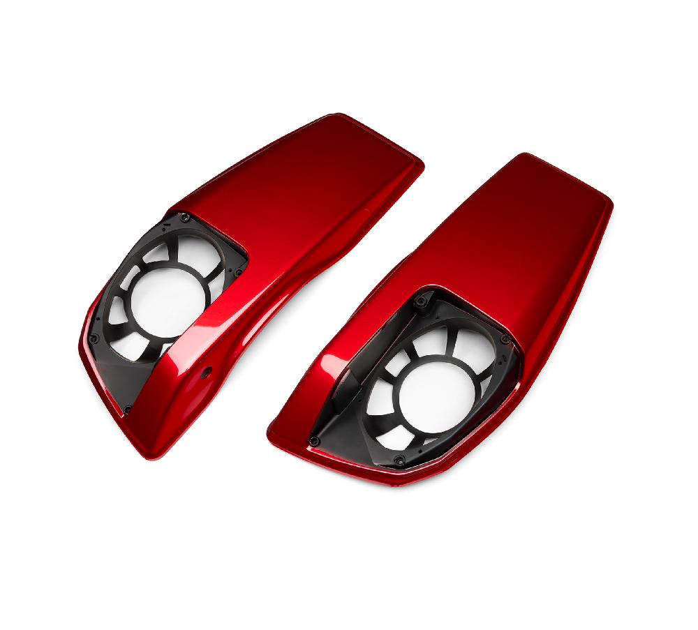 harley Color Matched Saddlebag Speaker Lids - Brilliant Red