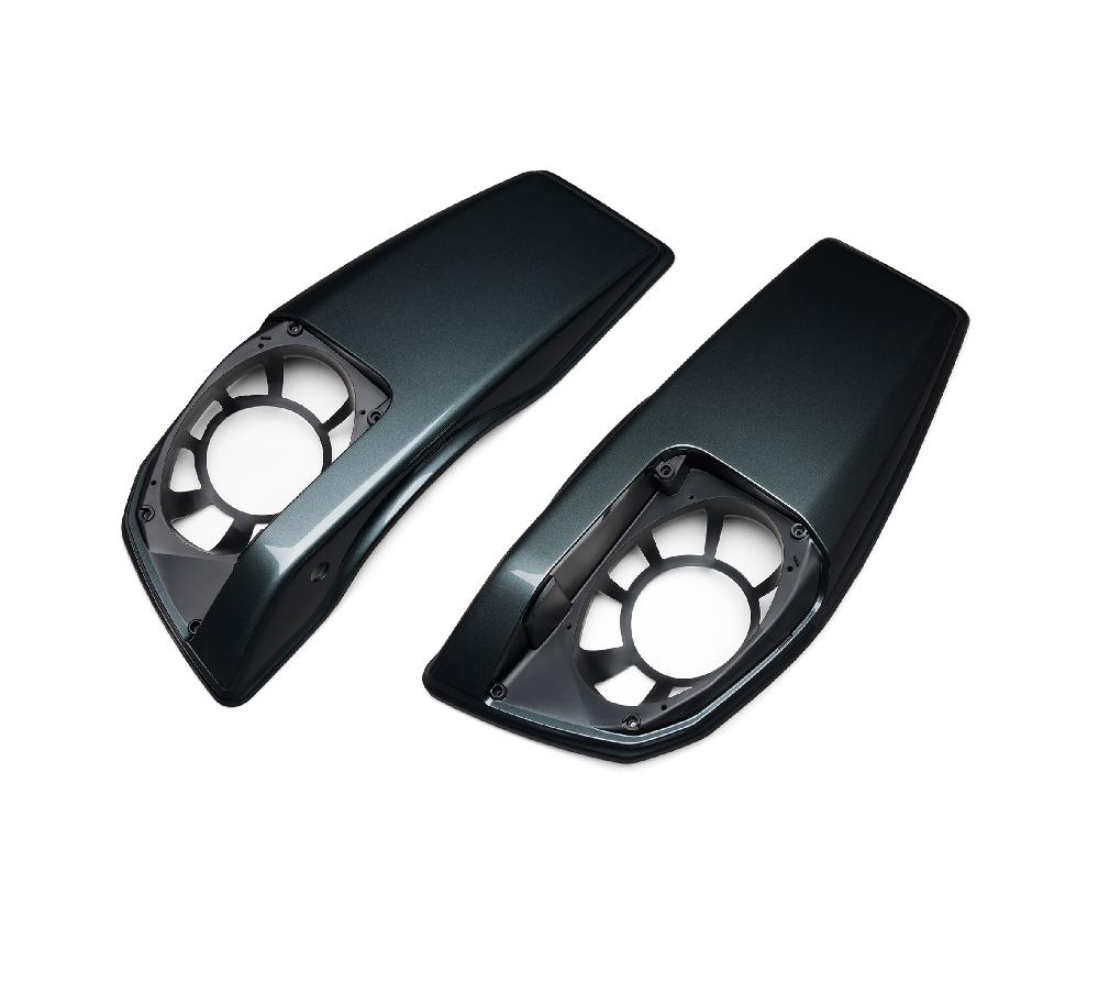 harley Color Matched Saddlebag Speaker Lids - Iron Horse Metallic