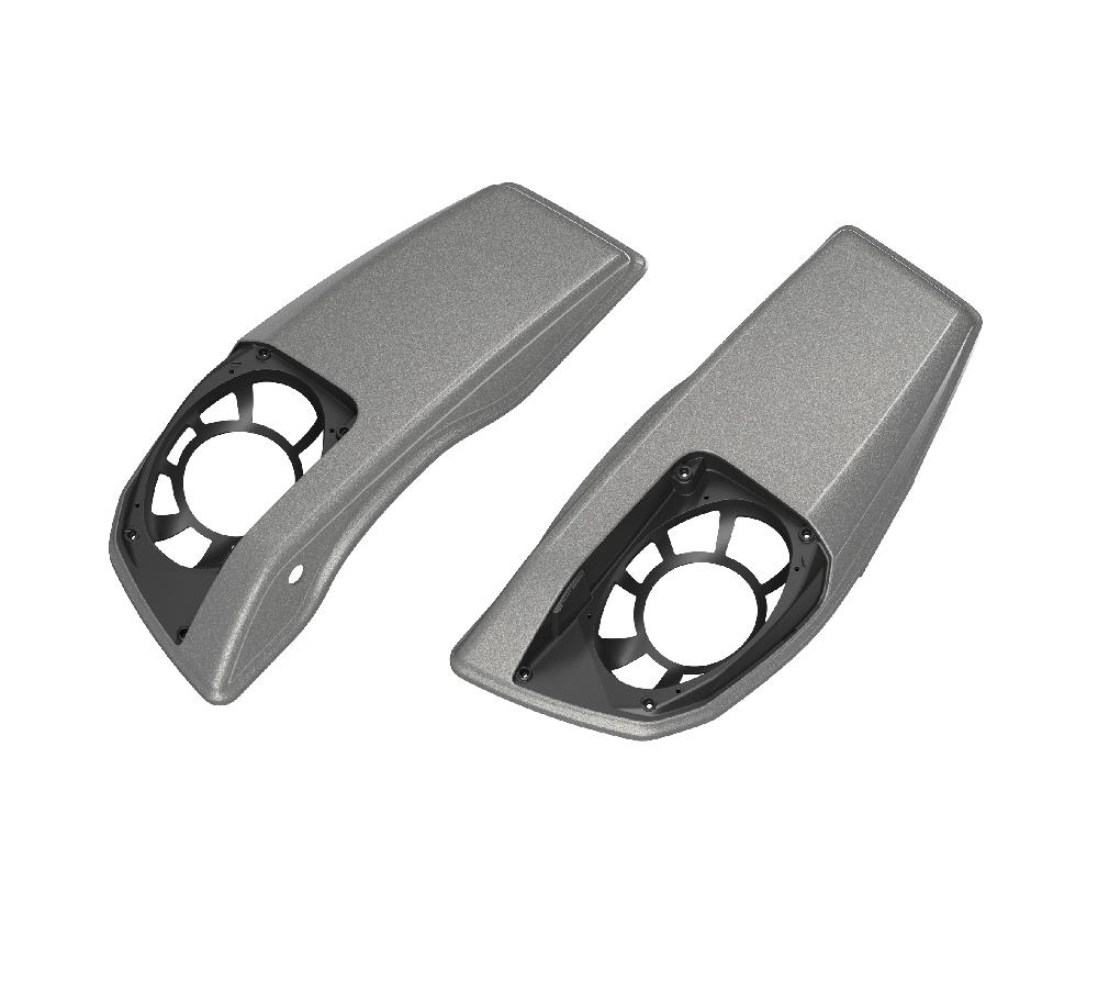 harley Color Matched Saddlebag Speaker Lids - Mercury Silver