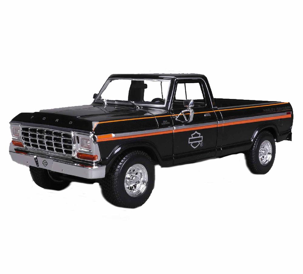 Harley H-D 1:18 Scale Diecast Custom 1979 Ford F-150 Pickup With 2017 Road King Special Set