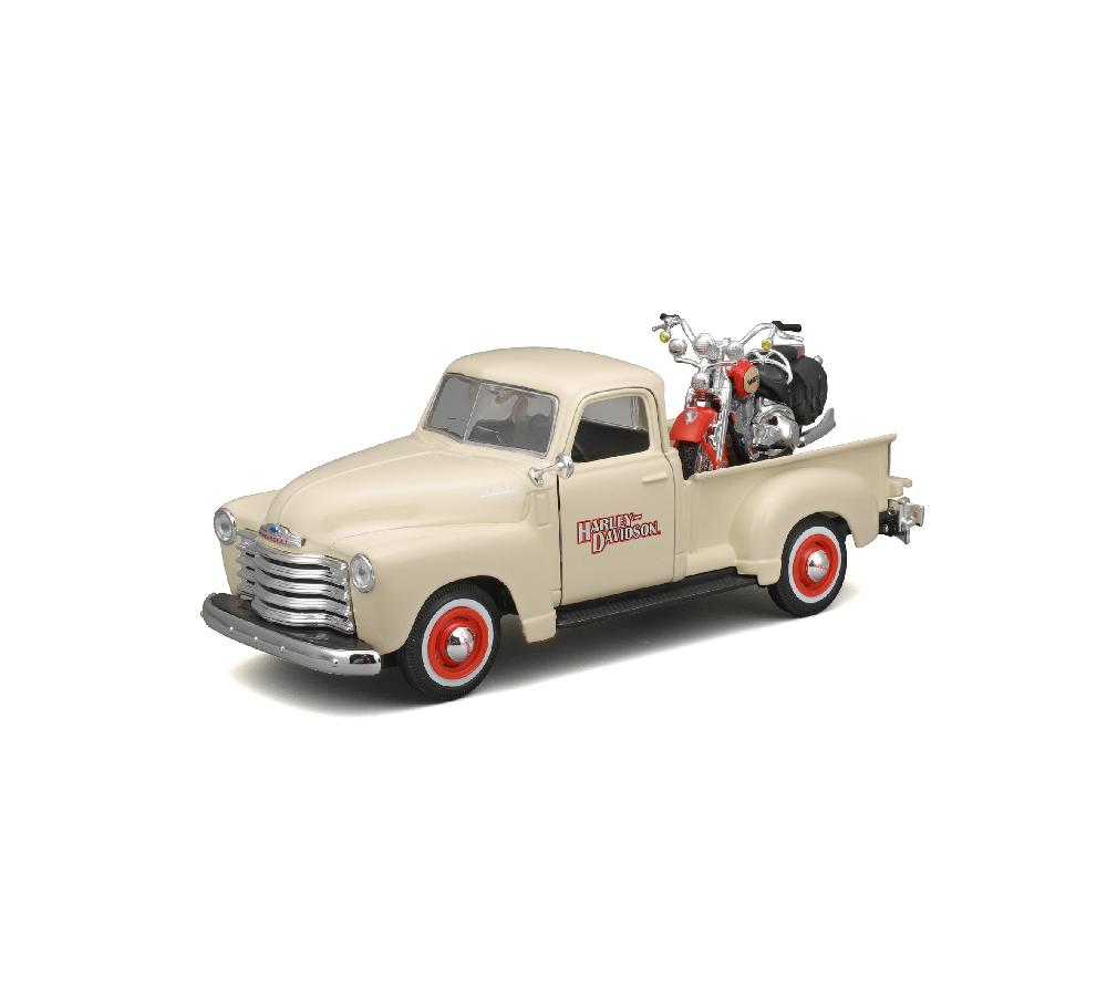 Harley H-D 1:24 Scale Diecast '01 FLSTS Her Sprngr + '50 Chevy 3100