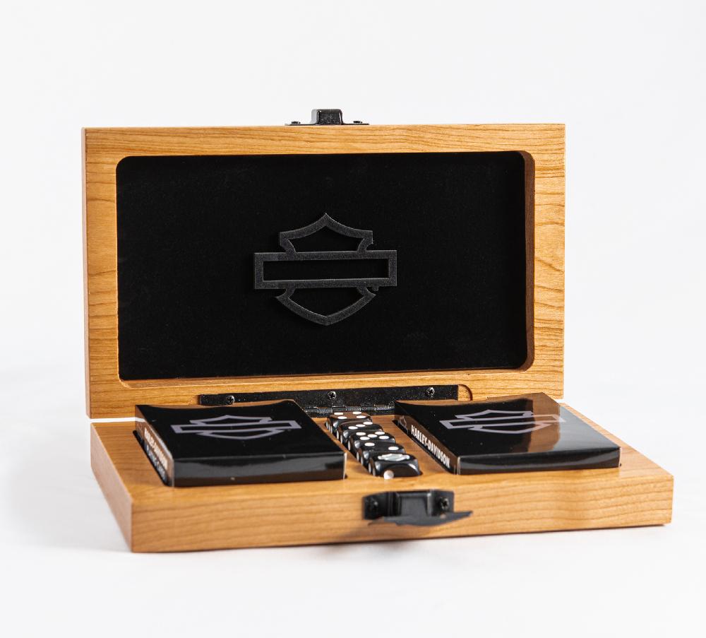 Harley H-D Deluxe 2 In 1 Game Set Double Card Deck / Dice