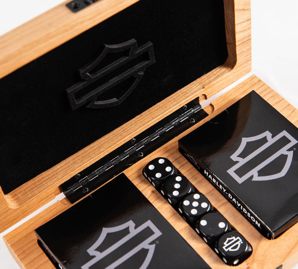 Harley H-D Deluxe 2 In 1 Game Set Double Card Deck / Dice