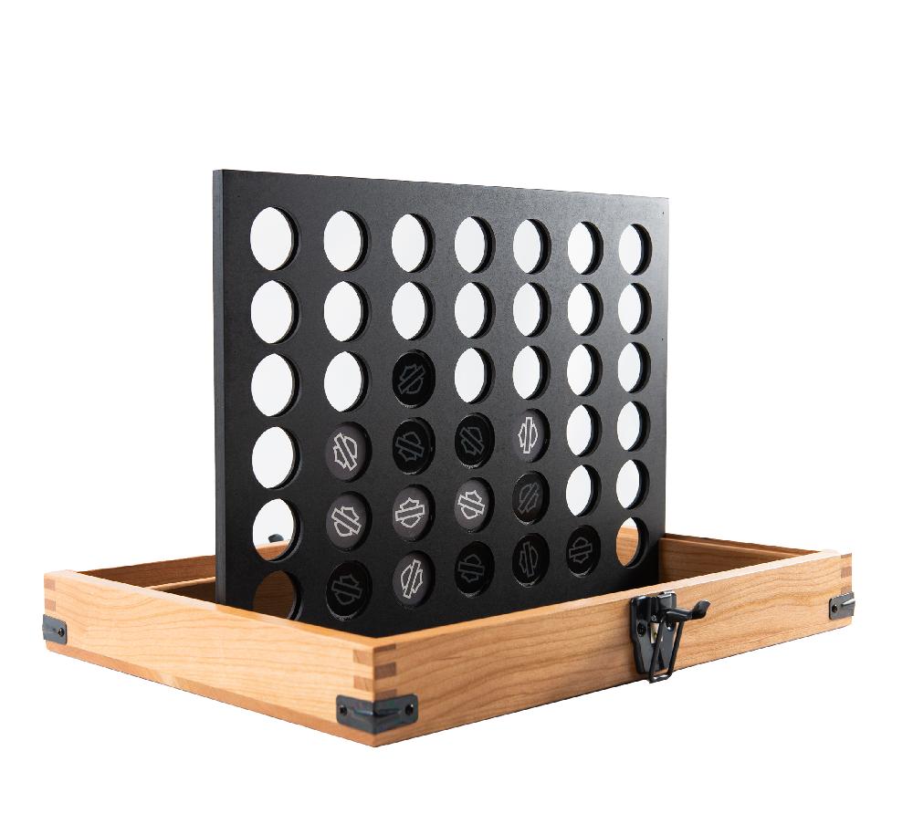 Harley H-D Deluxe 3 In 1 Game Set Four Across / Checkers / Playing Cards