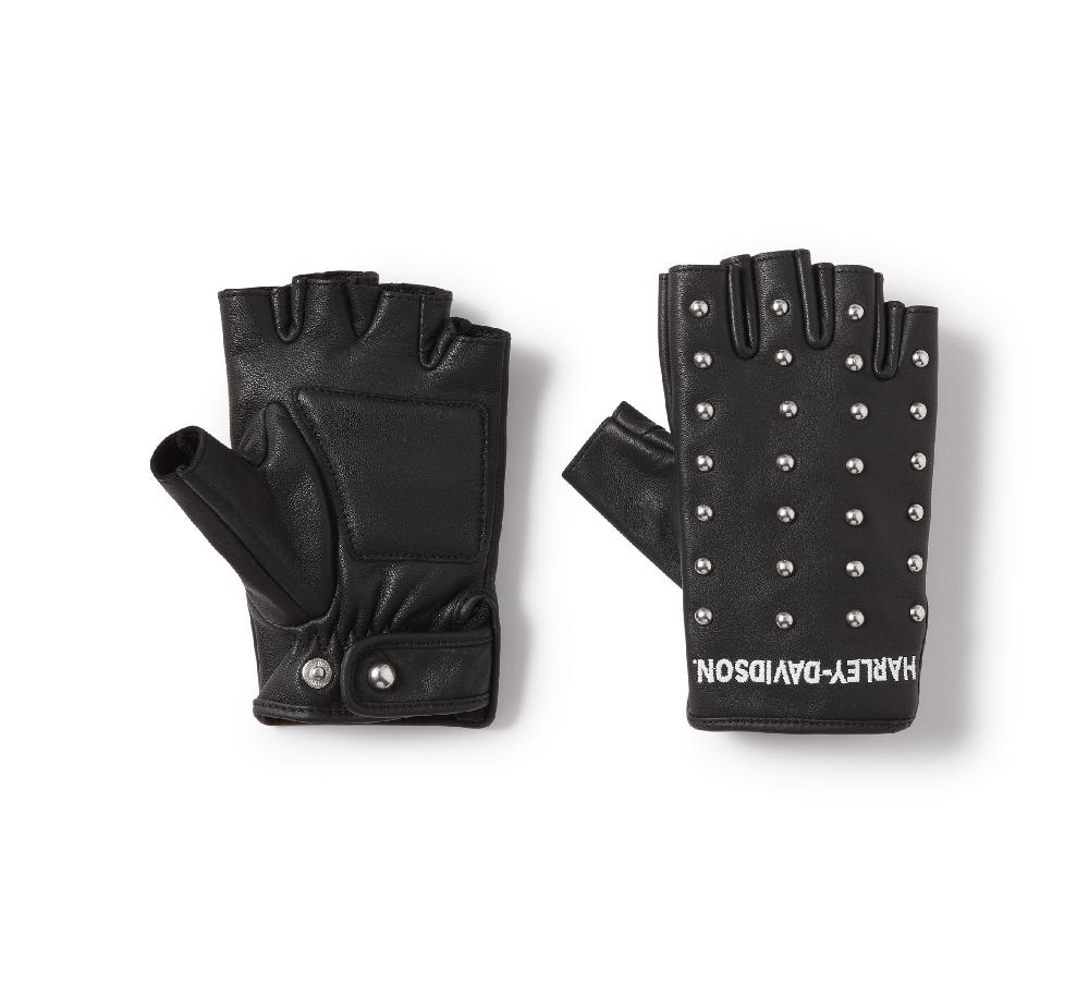 Harley H-D® Studded Leather Fingerless Riding Gloves
