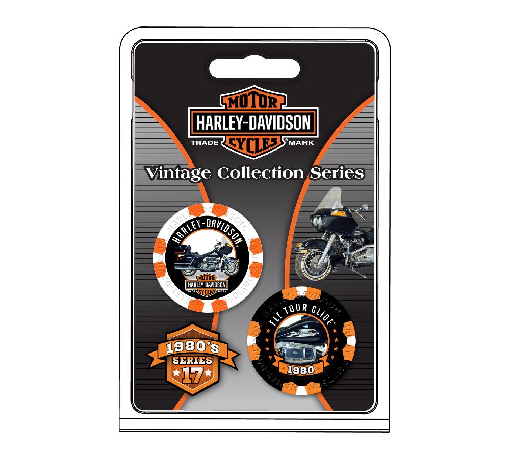 Harley H-D™ Limited Edition Vintage Collection Collectable Poker Chips Series 17 1980 FLT Tour Glide®