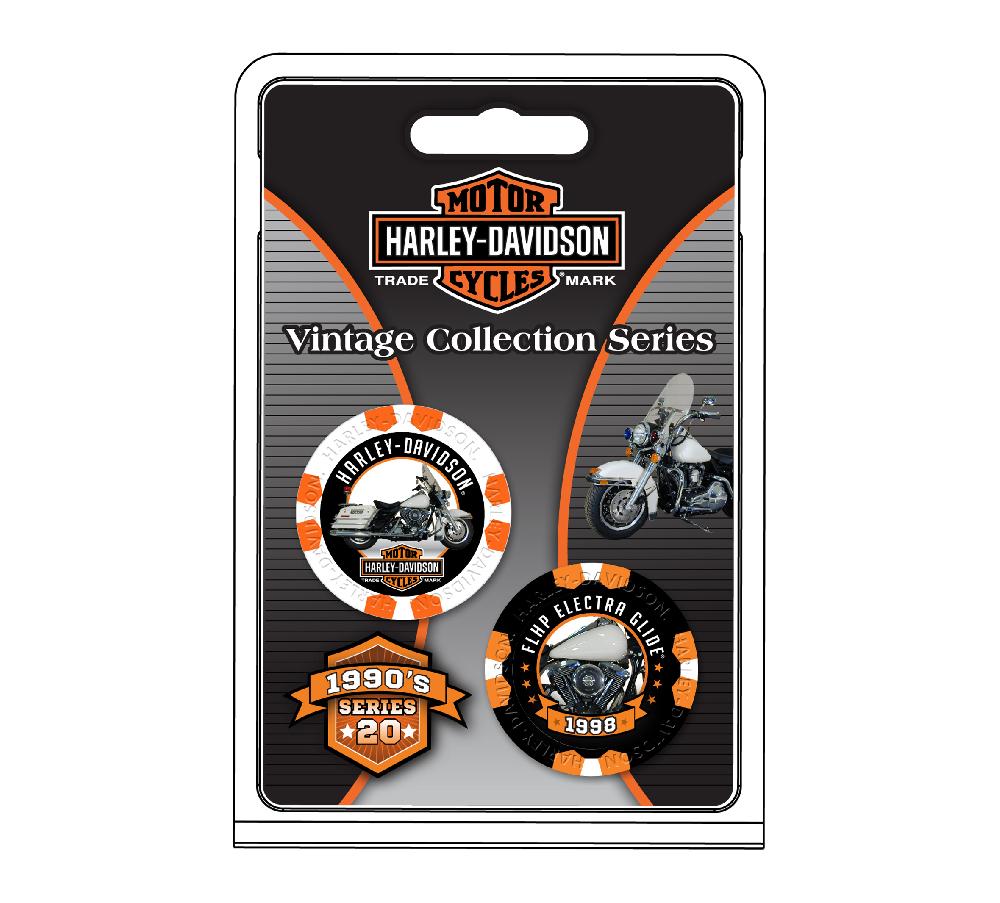 Harley H-D™ Limited Edition Vintage Collection Collectable Poker Chips Series 20 1998 FLHP Electra Glide®