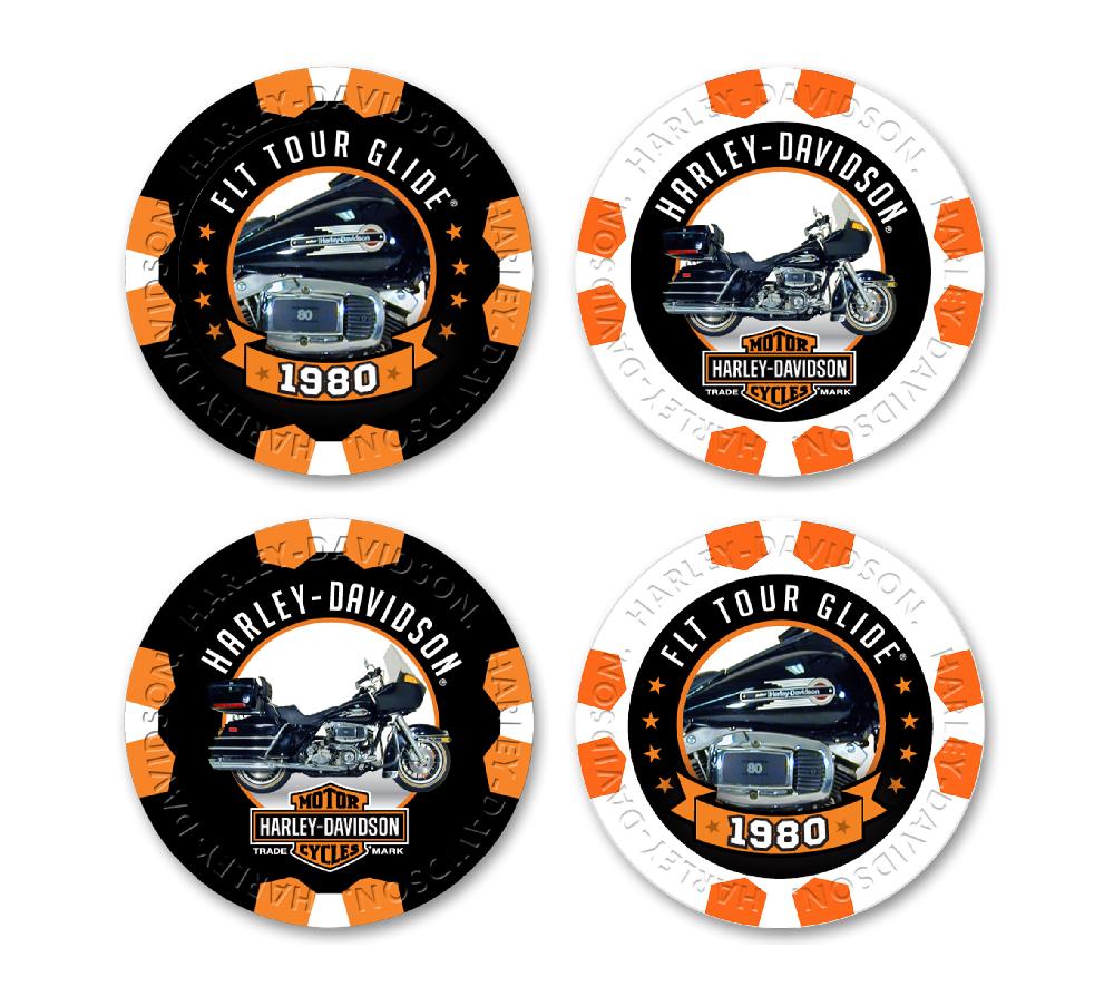 harley H-D™ Limited Edition Vintage Collection Collectable Poker Chips Series 17 1980 FLT Tour Glide®