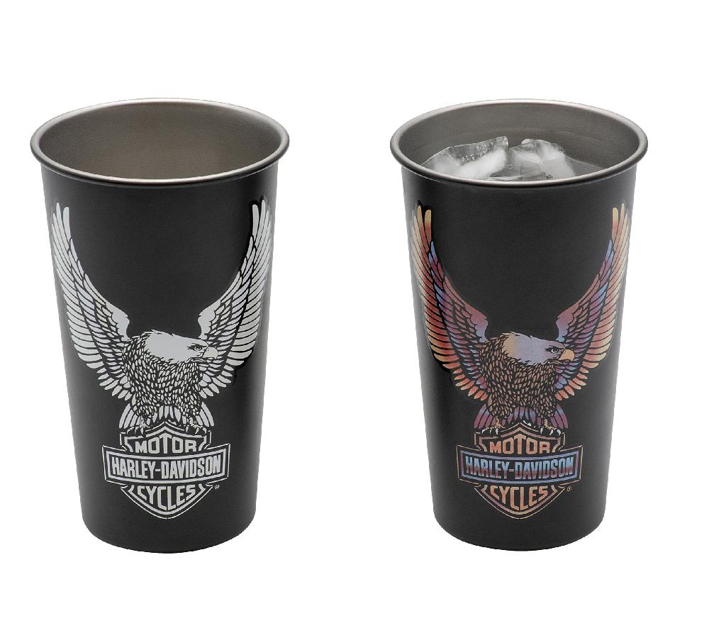 Harley H-D Vivid Bar & Shield Eagle Metal Cup Set Of 2