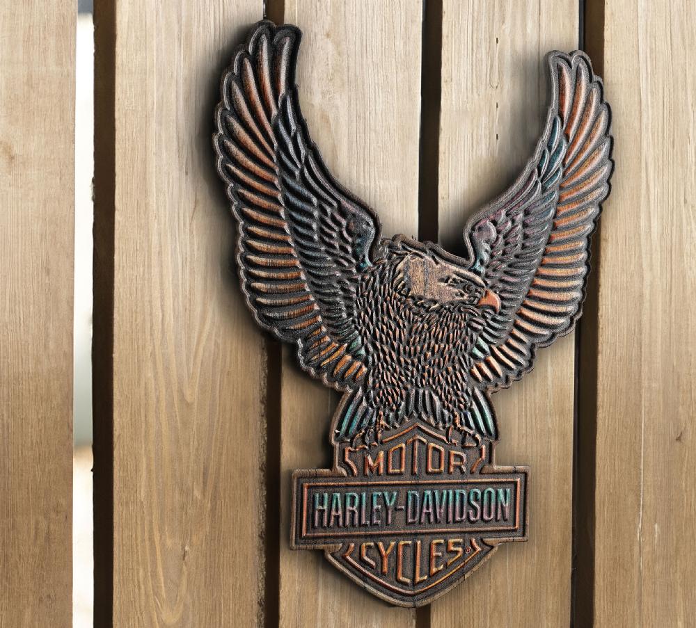 Harley H-D Vivid Bar & Shield Eagle Outdoor Wall Décor