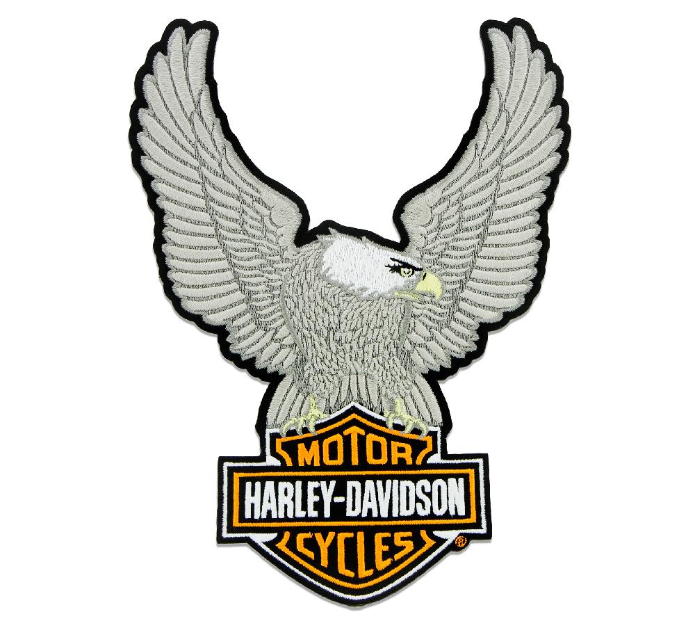 harley 10.25" Silver Eagle Bar & Shield Patch