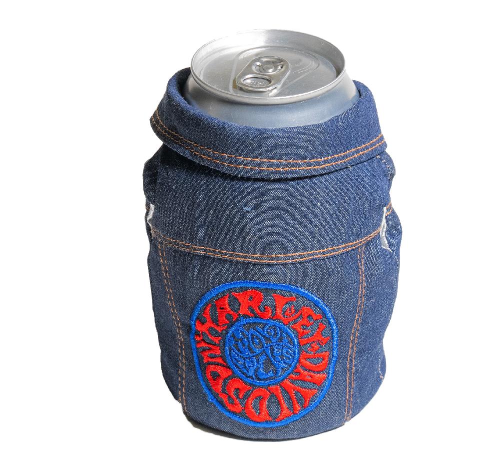 Harley 1970's Psychedelic Denim Can Cooler