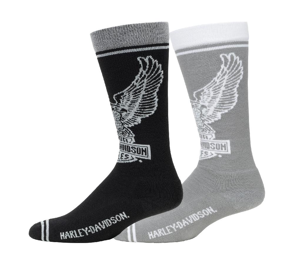 harley 2 Pack Eagle Logo Sock - Mid Calf