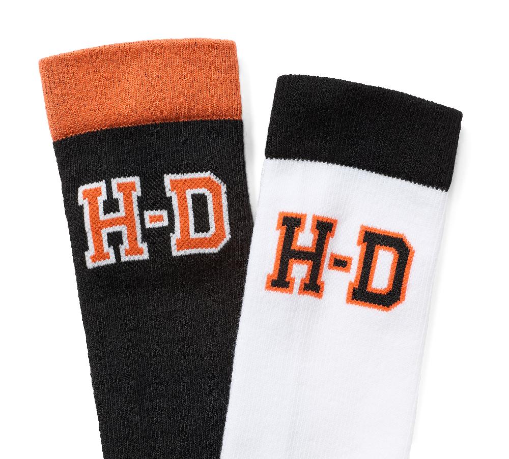 Harley 2 Pack H-D Varsity Logo Sock - Mid Calf