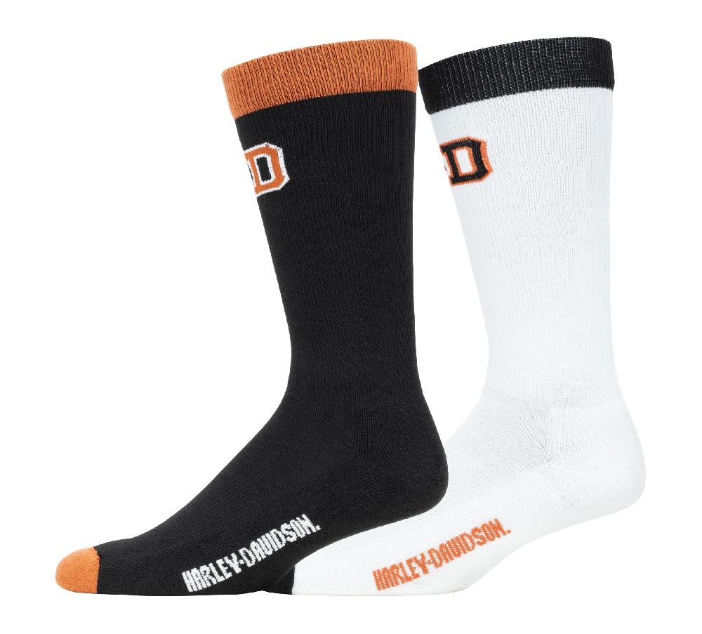 harley 2 Pack H-D Varsity Logo Sock - Mid Calf