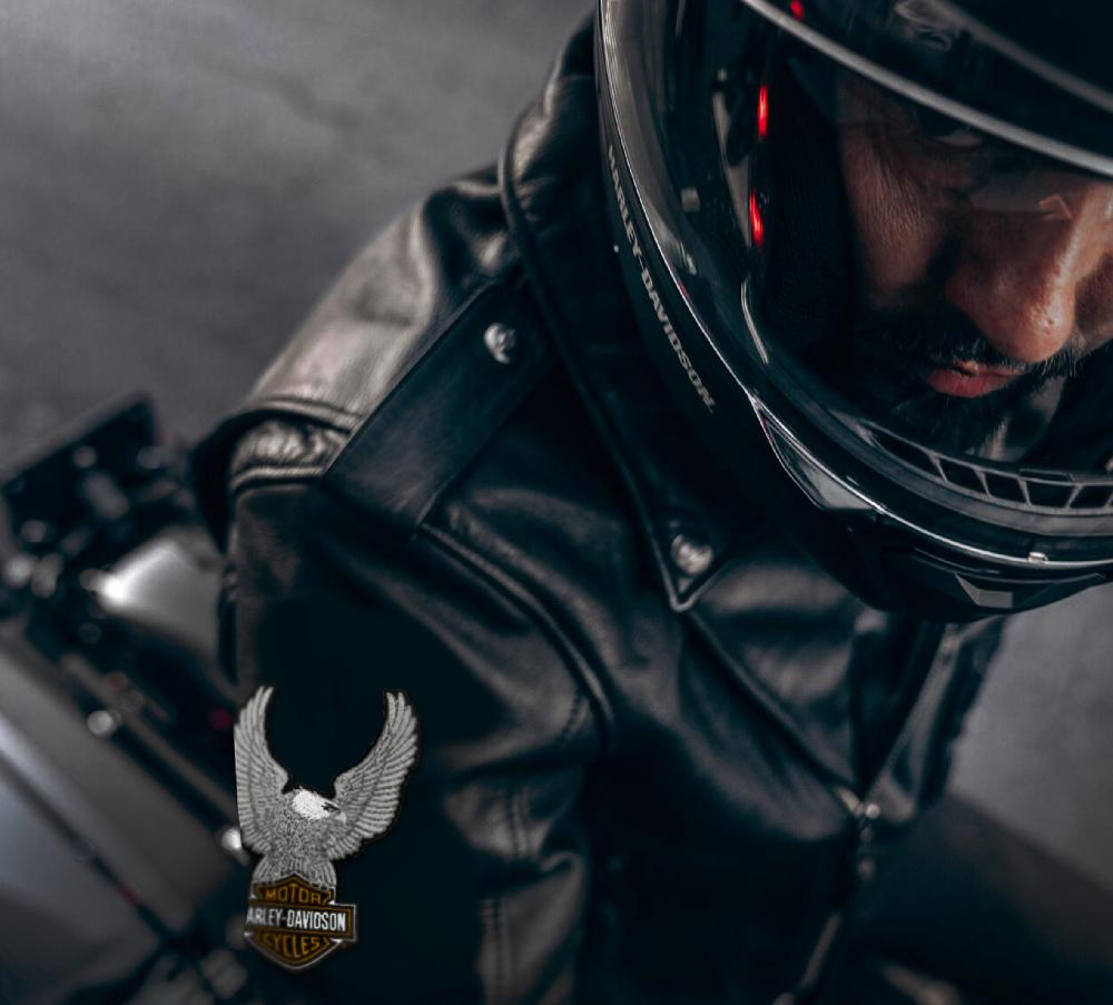 Harley 3.5" Silver Eagle Bar & Shield Patch