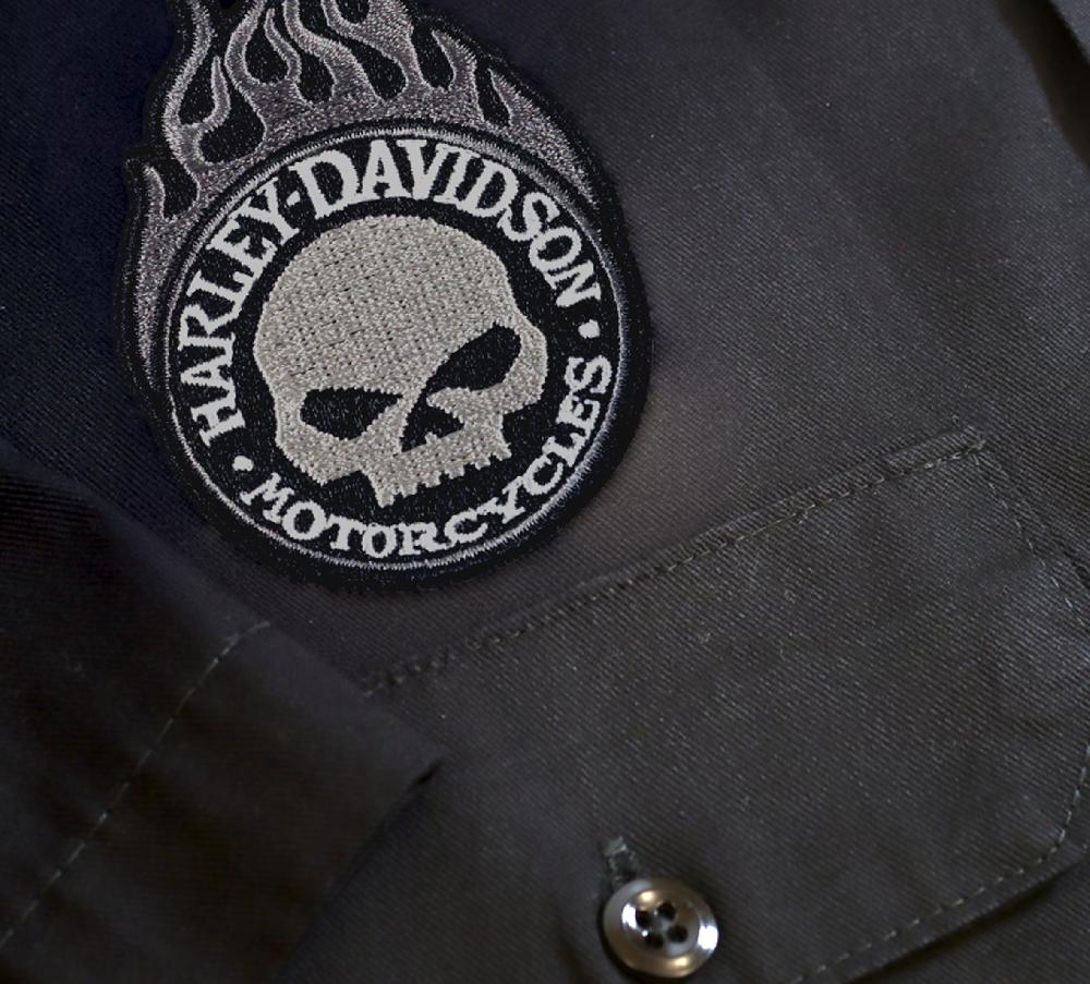 Harley 3" Willie Flame Patch