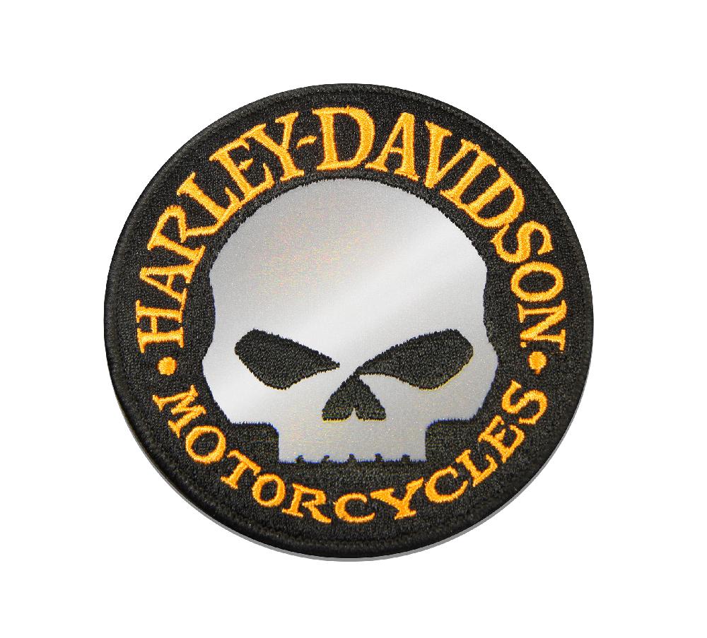 harley 4" Willie G Skull Reflective Patch