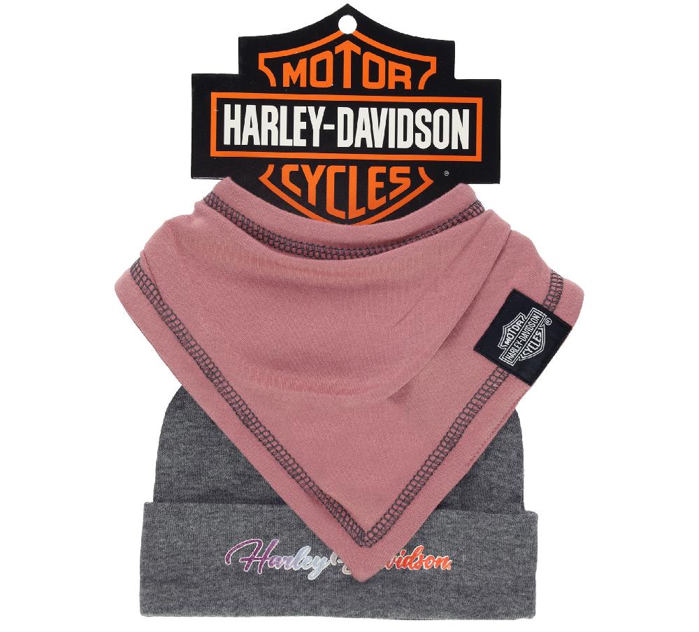 Harley Accessories - Infant Girls Bib & Beanie Set