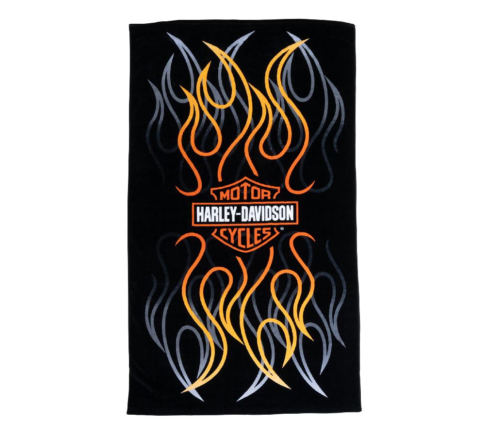 harley Bar & Shield Flames Towel