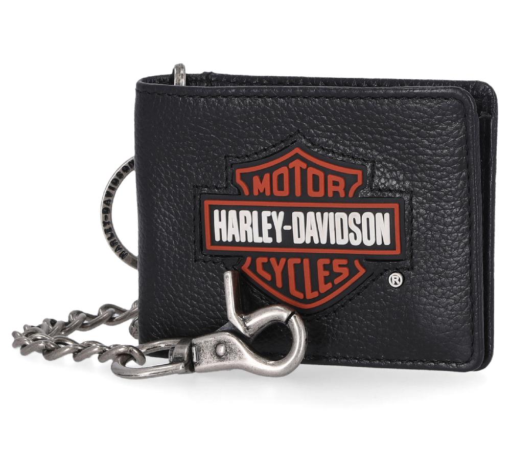 Harley Bar & Shield Front Pocket Wallet With Chain