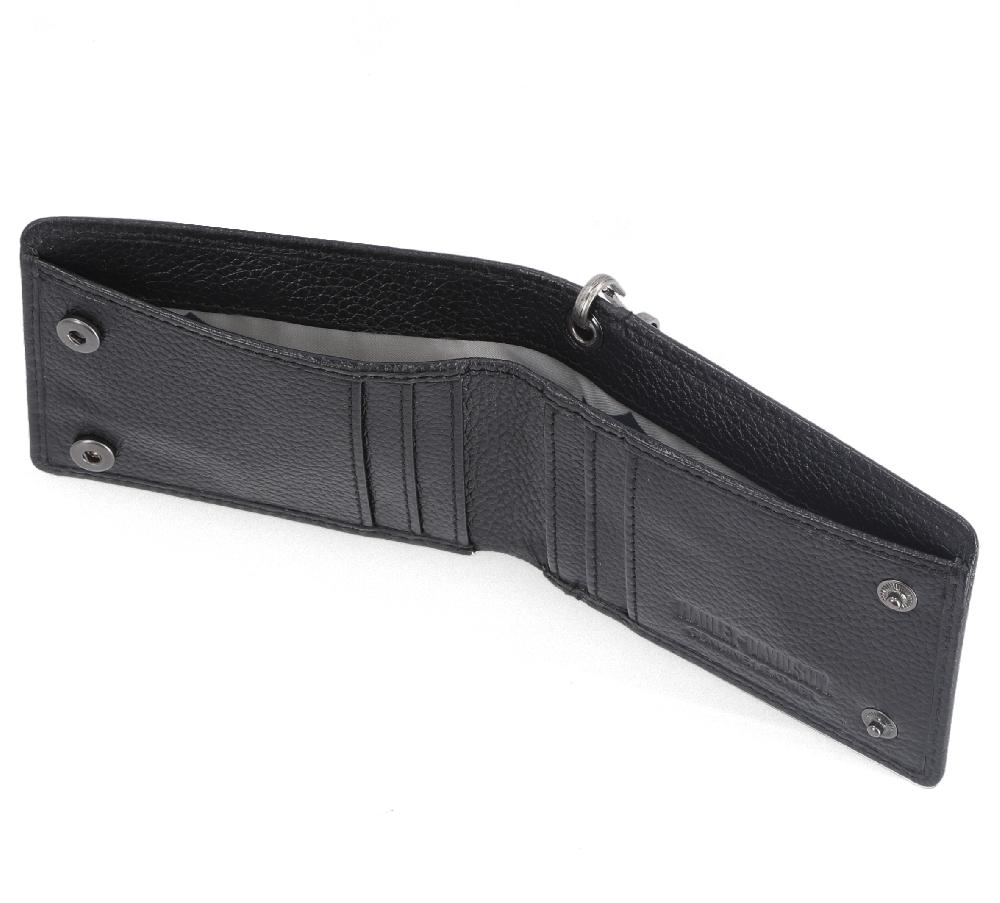 Harley Bar & Shield Front Pocket Wallet With Chain