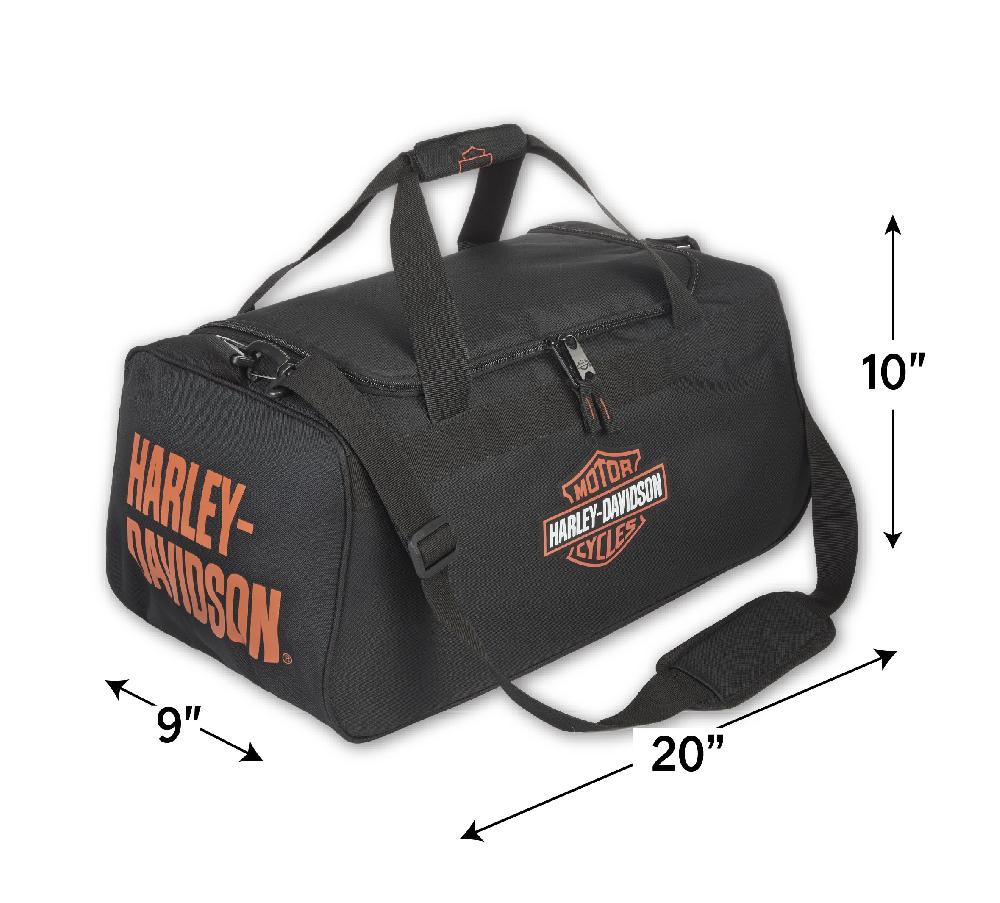 Harley Bar & Shield Logo Duffel In Black/Orange