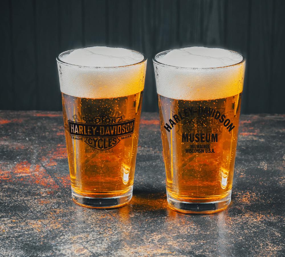 Harley Bar & Shield Pint Glasses - Set Of 2