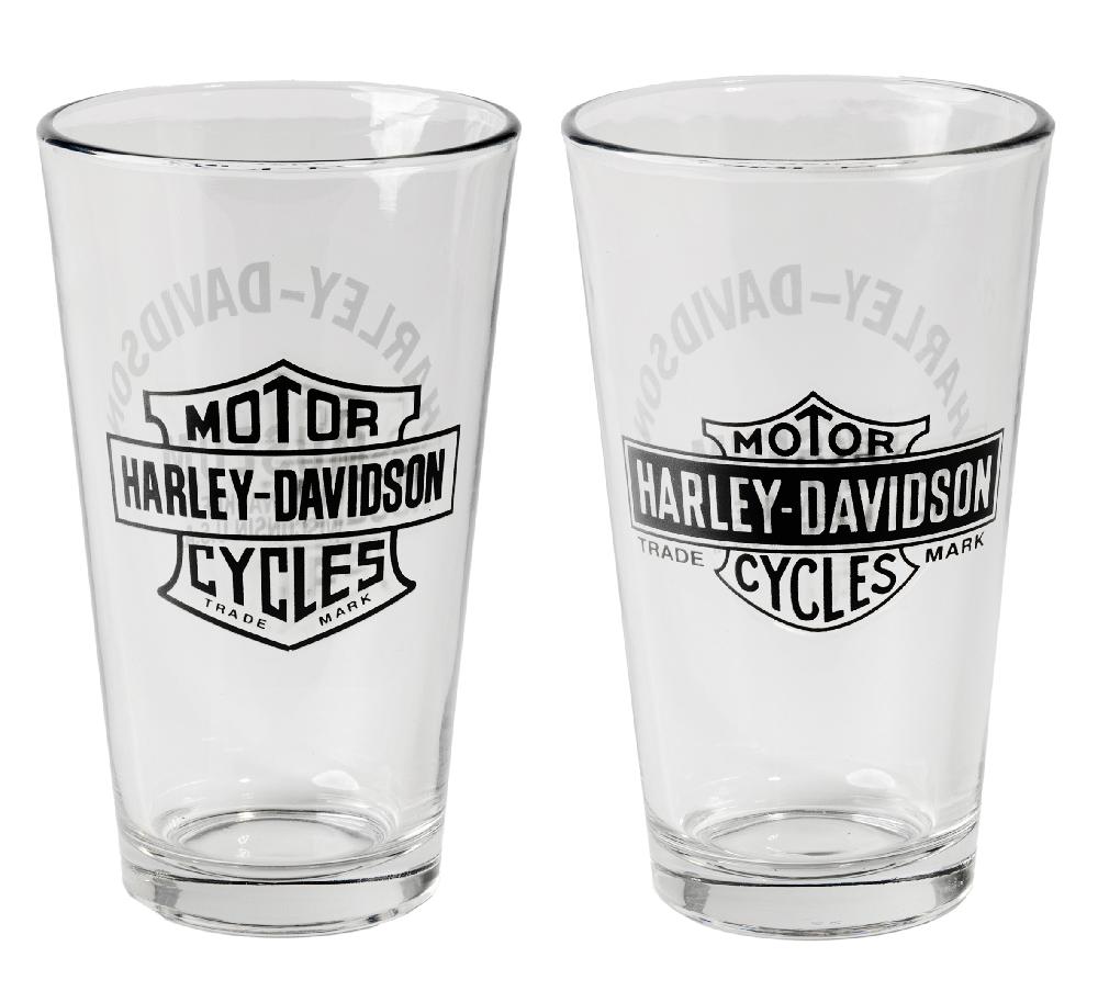 Harley Bar & Shield Pint Glasses - Set Of 2