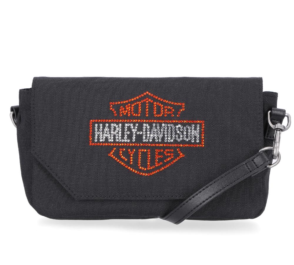 harley Bar & Shield Rhinestone Hip Bag