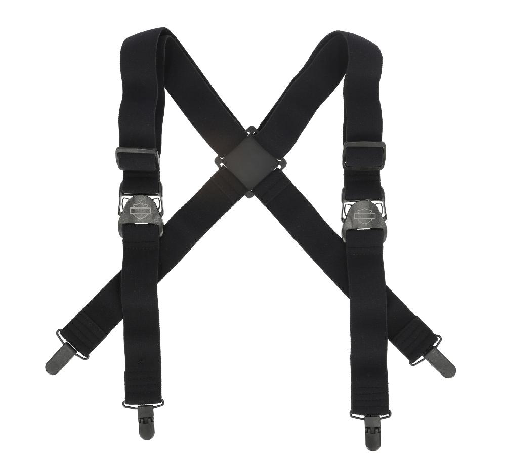 harley Bar & Shield Suspenders in Black