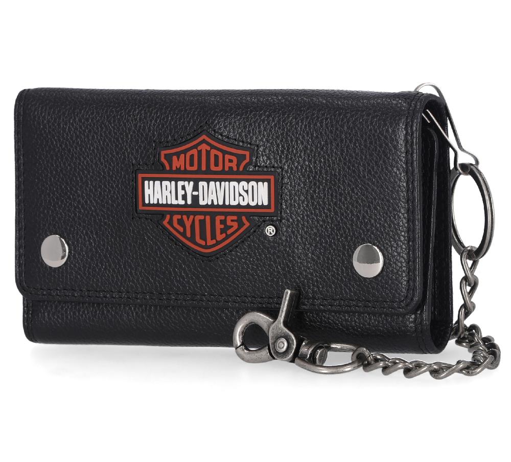 Harley Bar & Shield Trucker Wallet With Chain