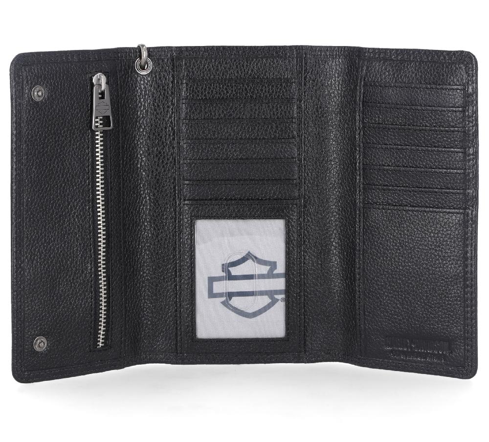 Harley Bar & Shield Trucker Wallet With Chain
